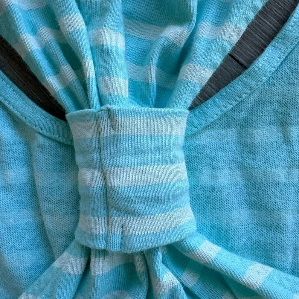 Fresh Produce Womens Blue Racerback Sleeveless Cotton Striped Tank Dress Sz 2XL